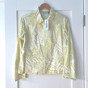 Chico’s Size 1 Jacket Floral Dot Pattern